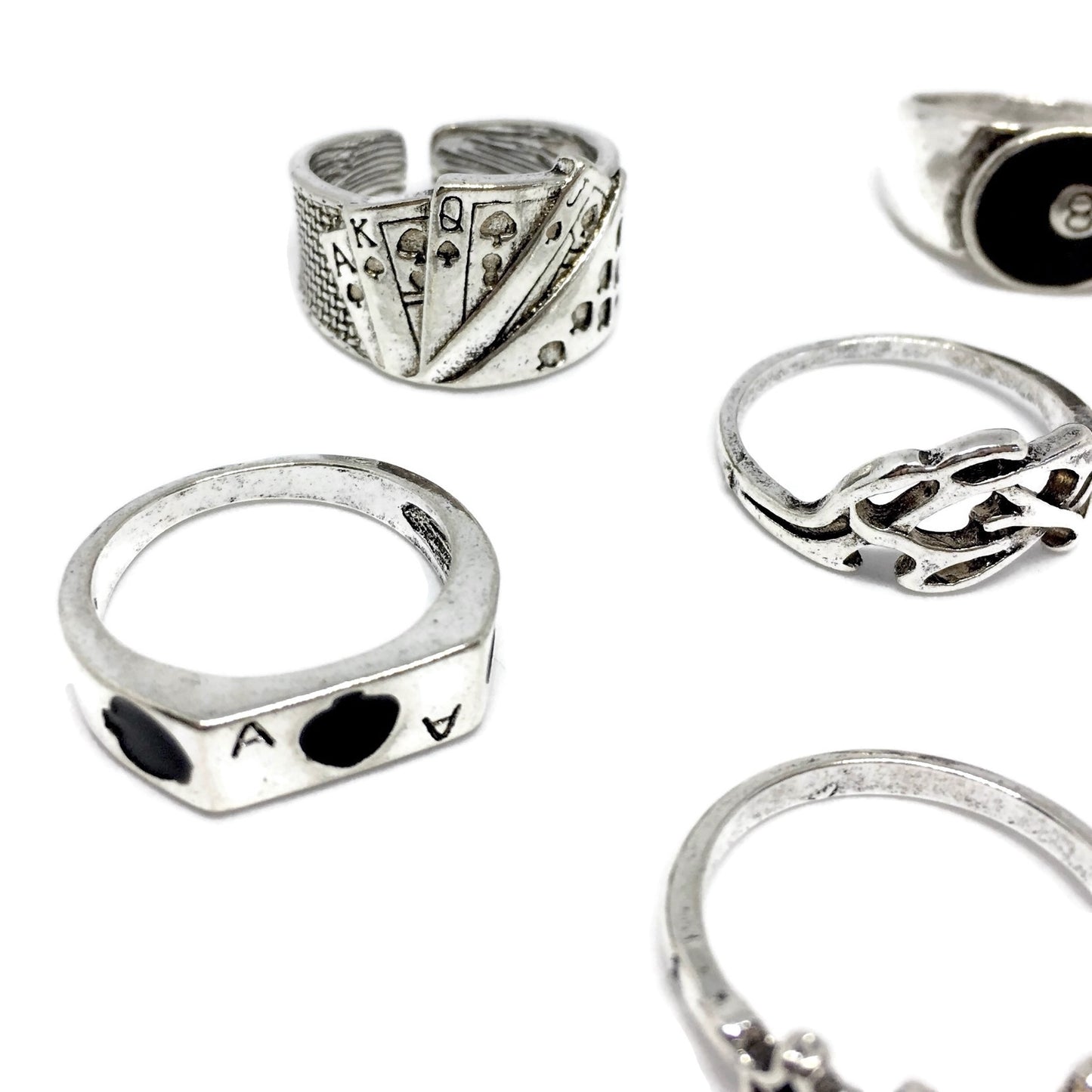 5 Piece Playing Cards Ring Set
