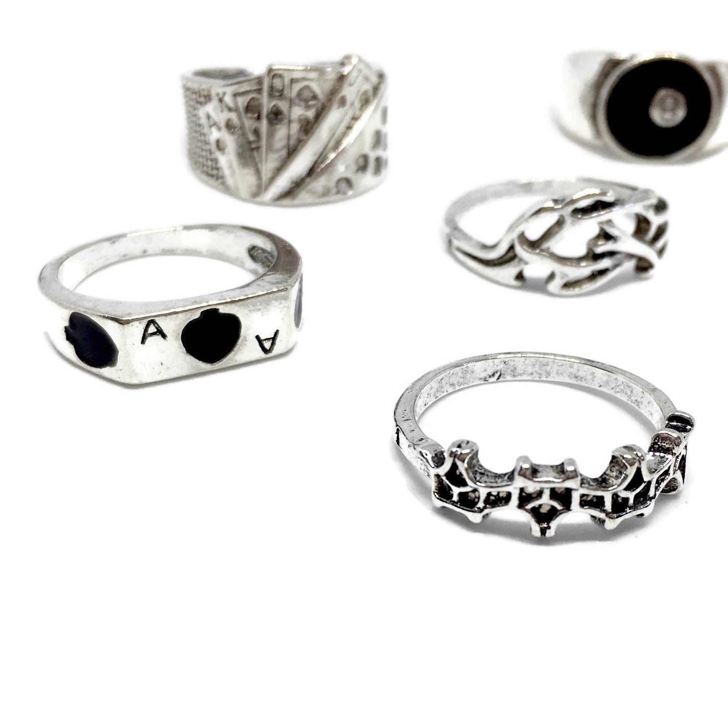 5 Piece Playing Cards Ring Set