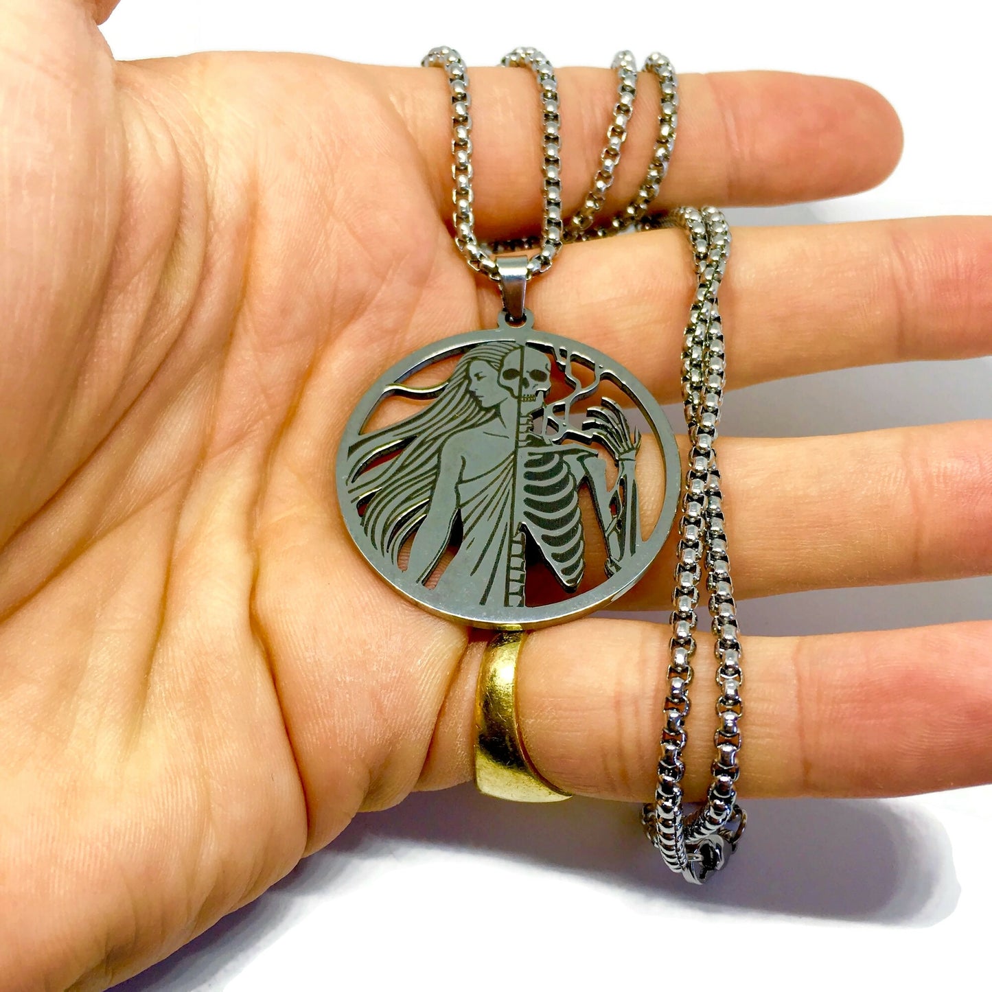 Angel vs Demon Circle Necklace