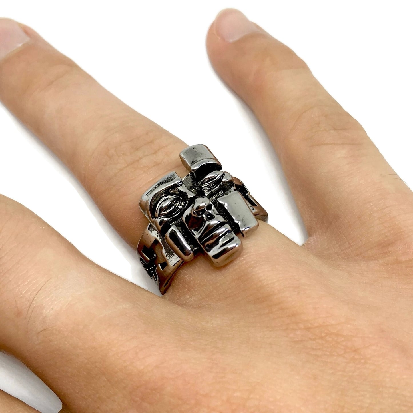 Abstract Opening Face Adjustable Ring