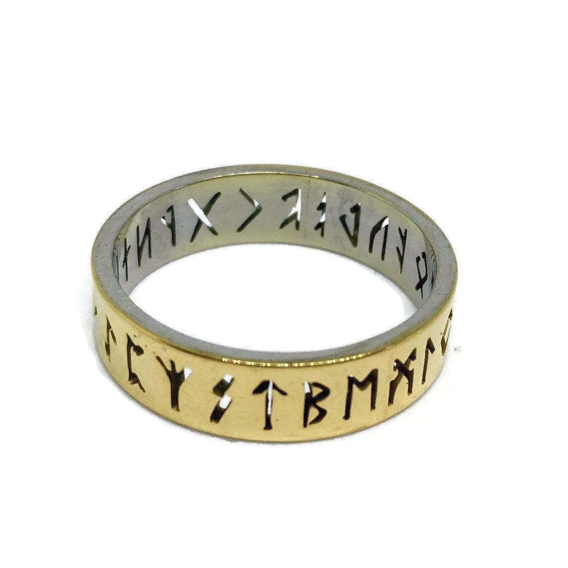 Nordic Runes Cutout Band Ring
