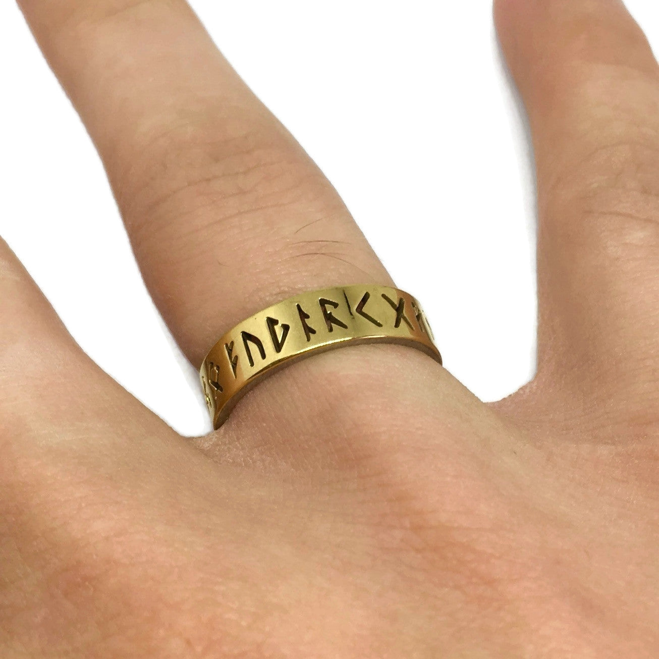 Nordic Runes Cutout Band Ring