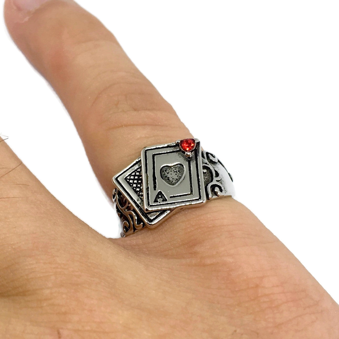 Ace of Spades Adjustable Ring