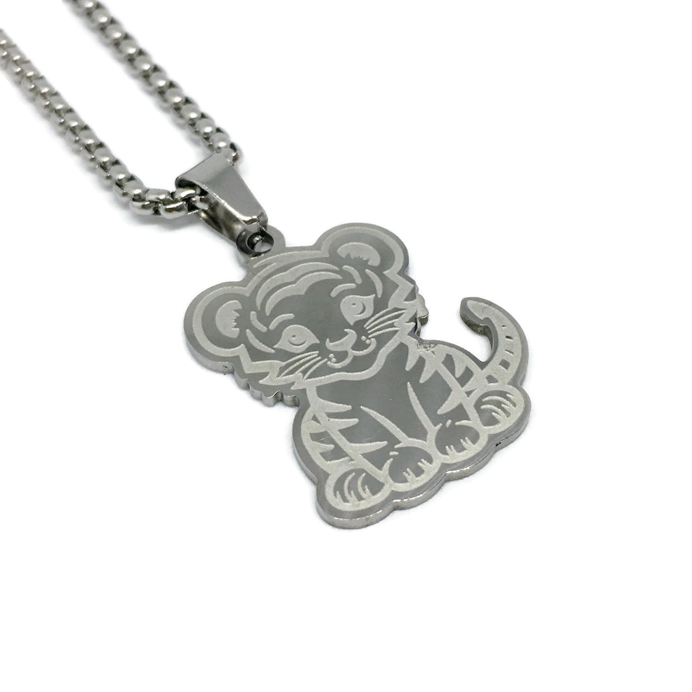 Baby Tiger Cub Steel Necklace