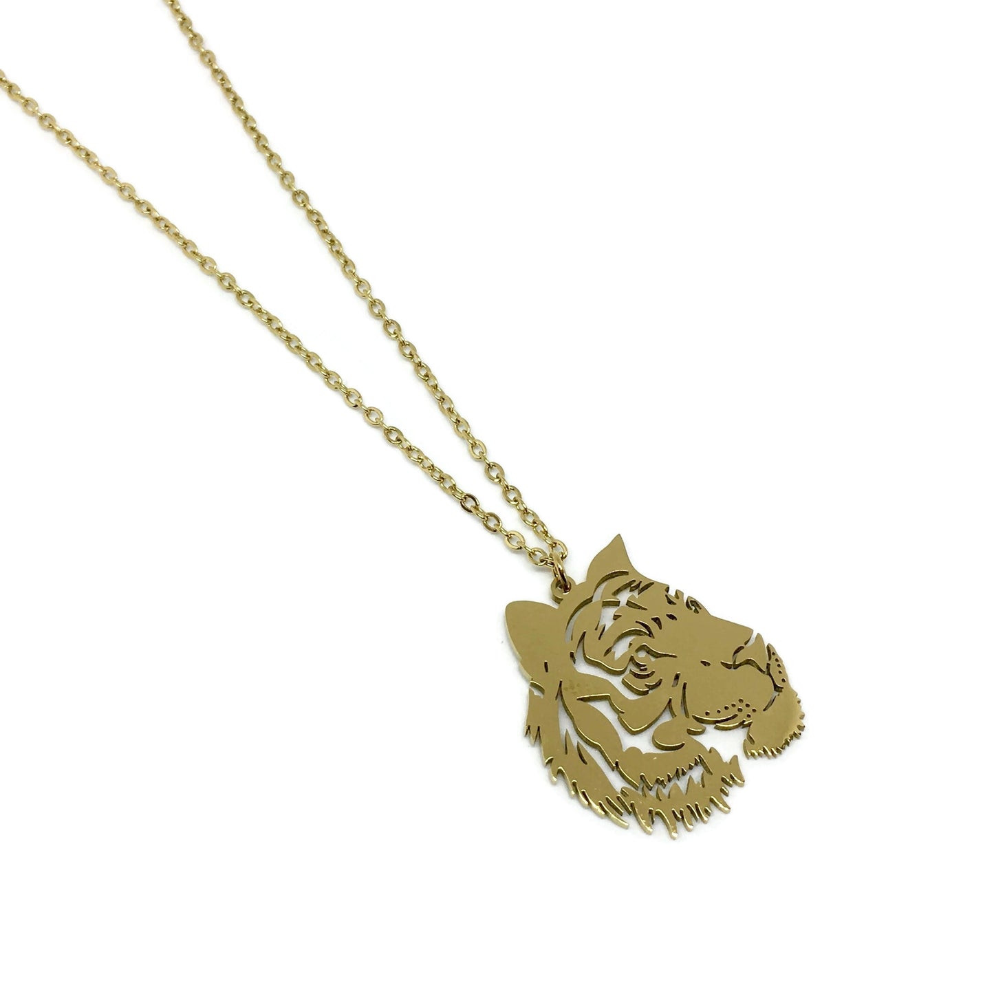 Tiger Outline Stainless Steel Necklace