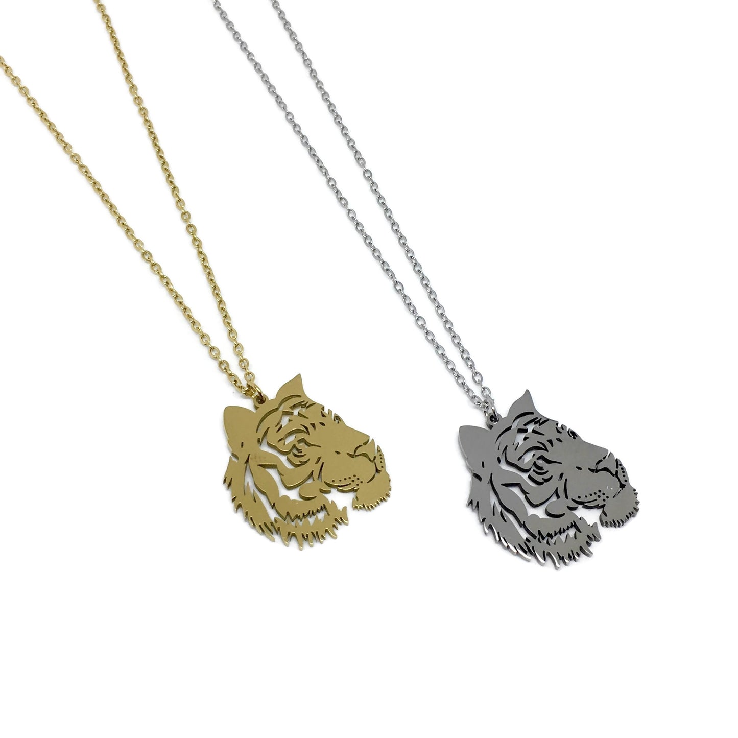 Tiger Outline Stainless Steel Necklace
