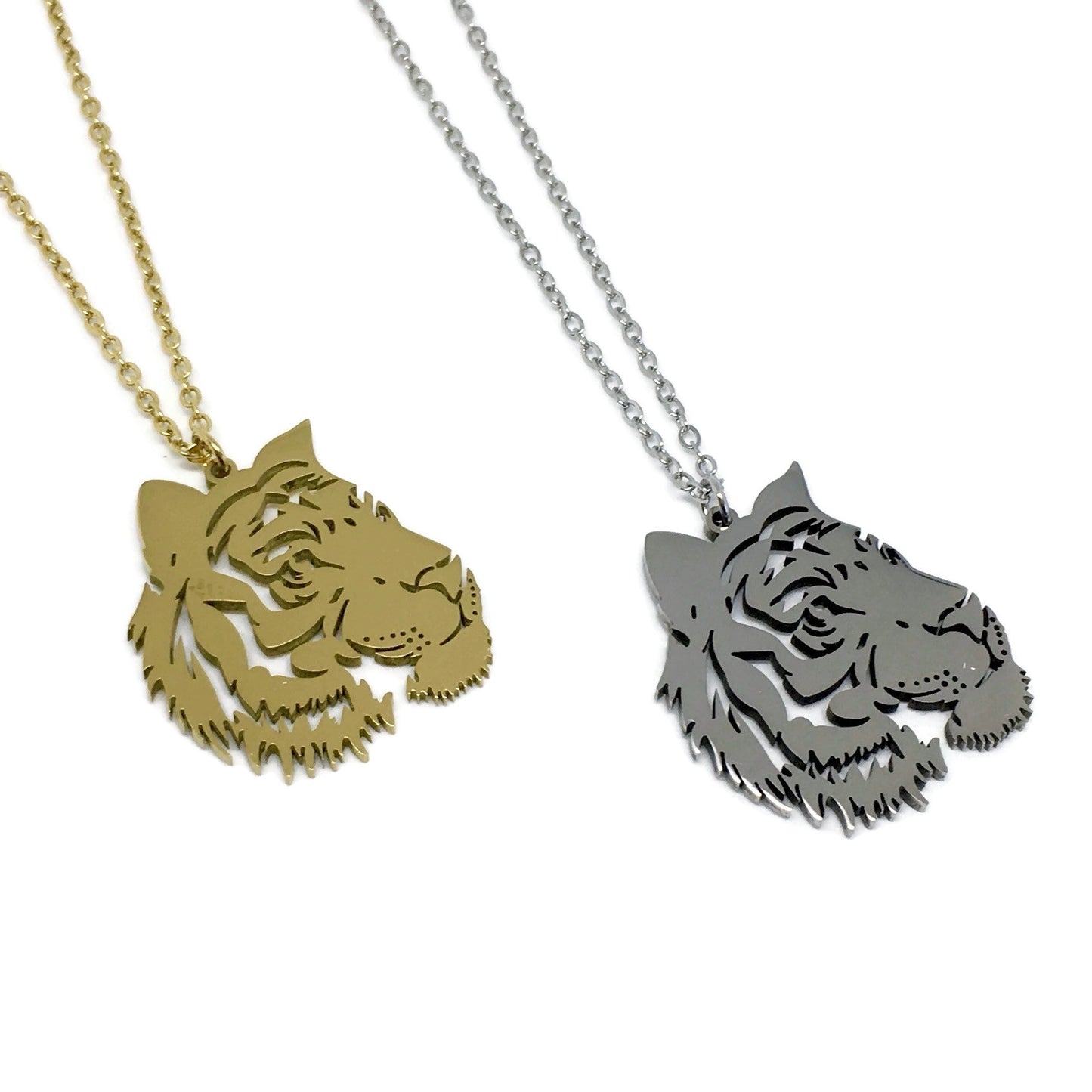 Tiger Outline Stainless Steel Necklace