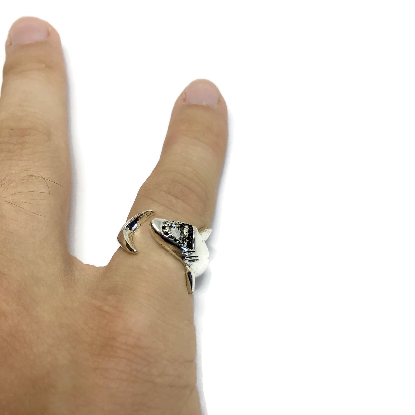 Great White Shark Band Ring