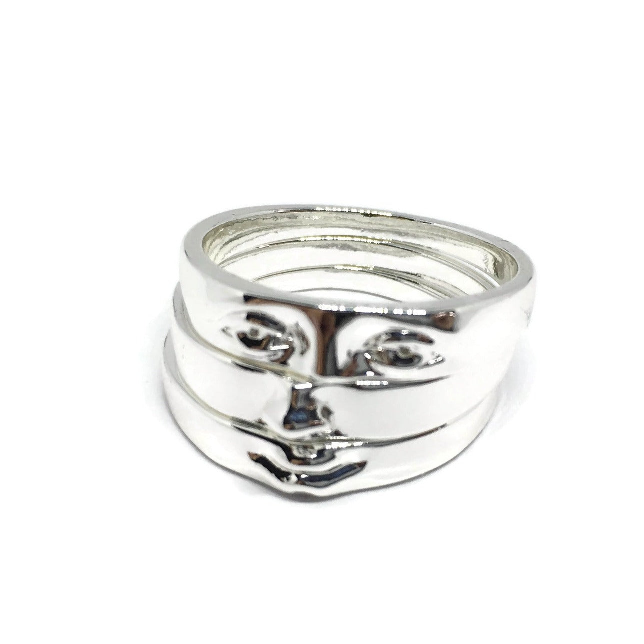 Art Deco Face Ring Set