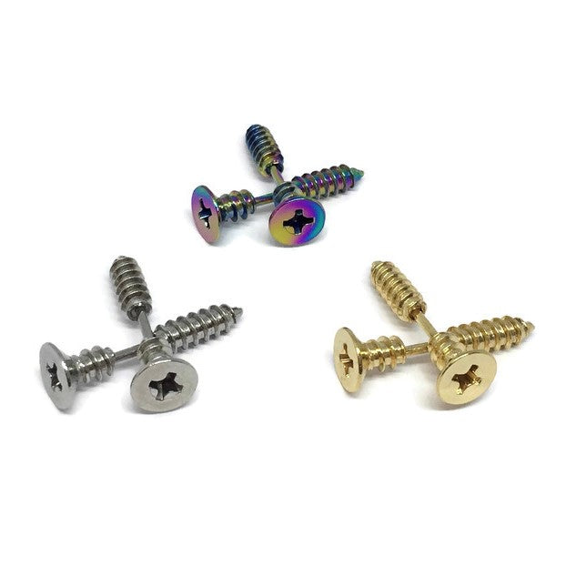 Stainless Steel Screw Earrings