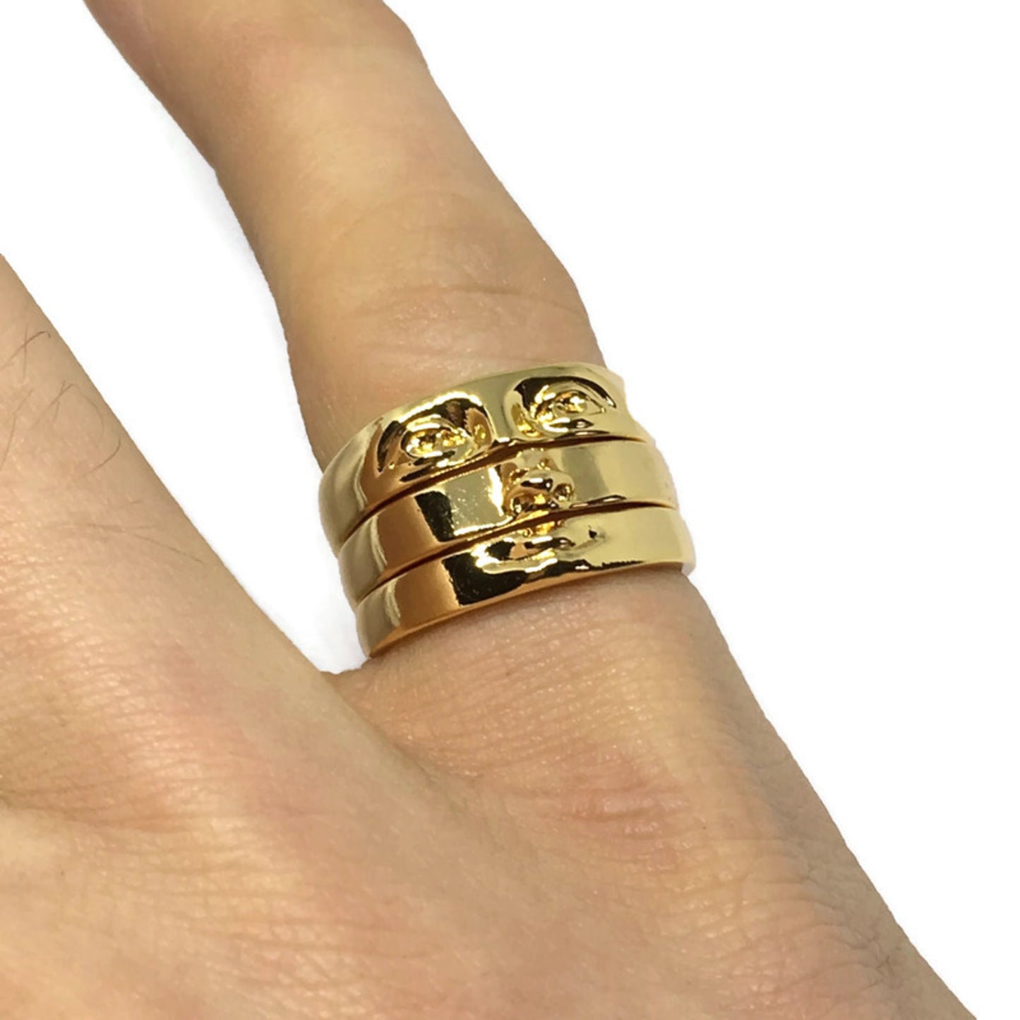 Art Deco Face Ring Set
