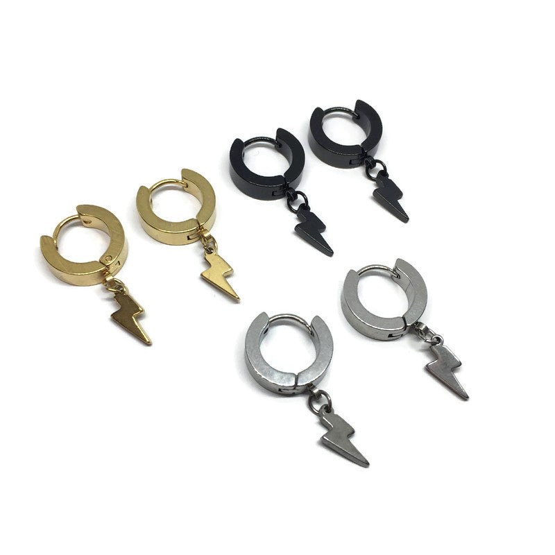 Lightning Bolt Mini Hoop Earrings