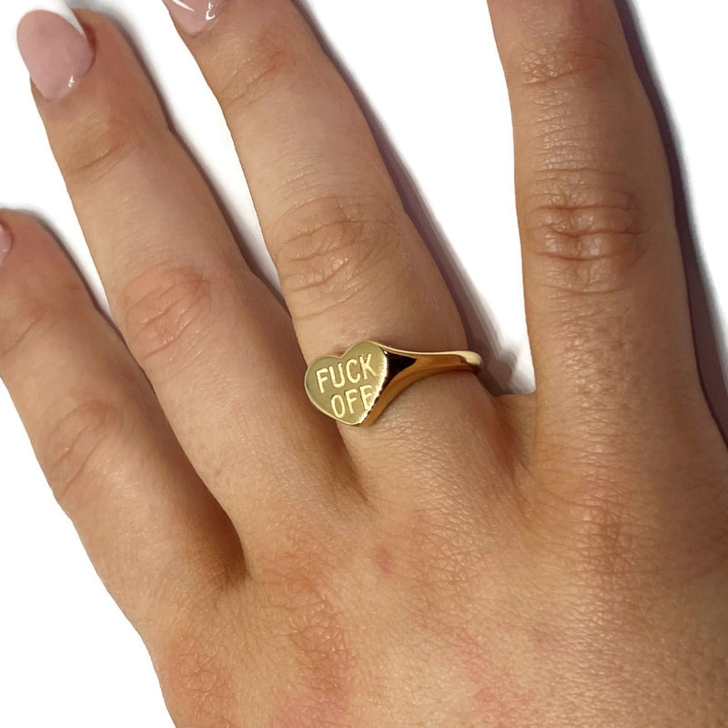 Fuck Off Love Heart Ring
