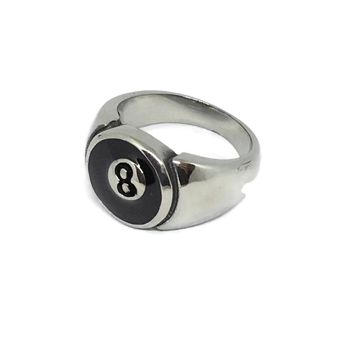 Lucky 8 Ball Steel Ring