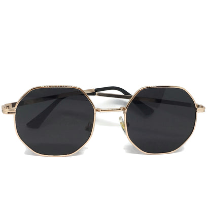 Hexagon Black & Gold Sunglasses