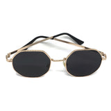 Hexagon Lens Black & Gold Sunglasses