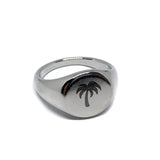 Palm Tree Stainless Steel Signet Ring