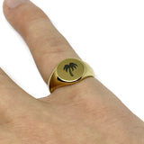 Palm Tree Stainless Steel Signet Ring