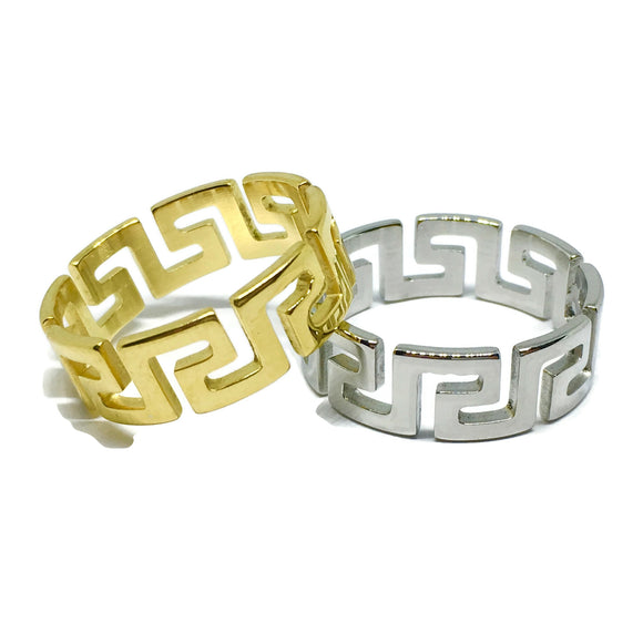 Aztec Pattern 3D Cut-Out Ring