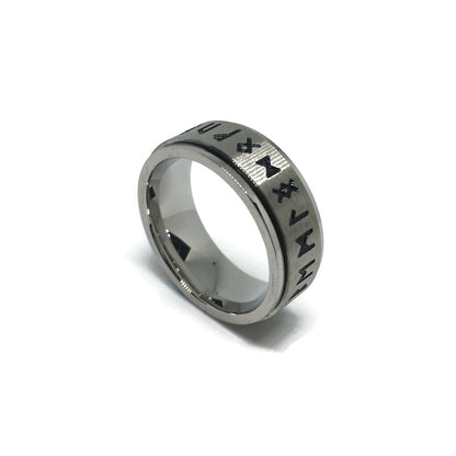 Nordic Runes Spinning Band Ring