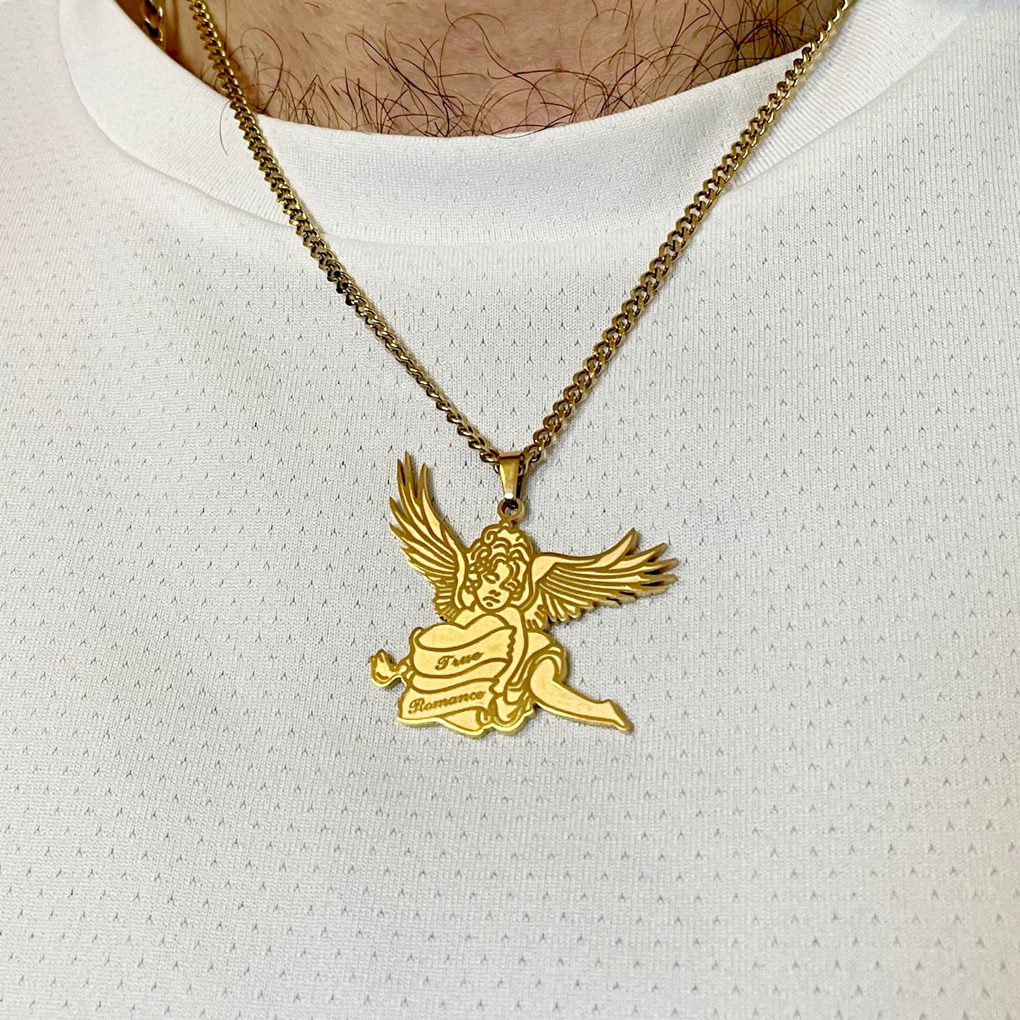 True Romance Cherub Tattoo Necklace