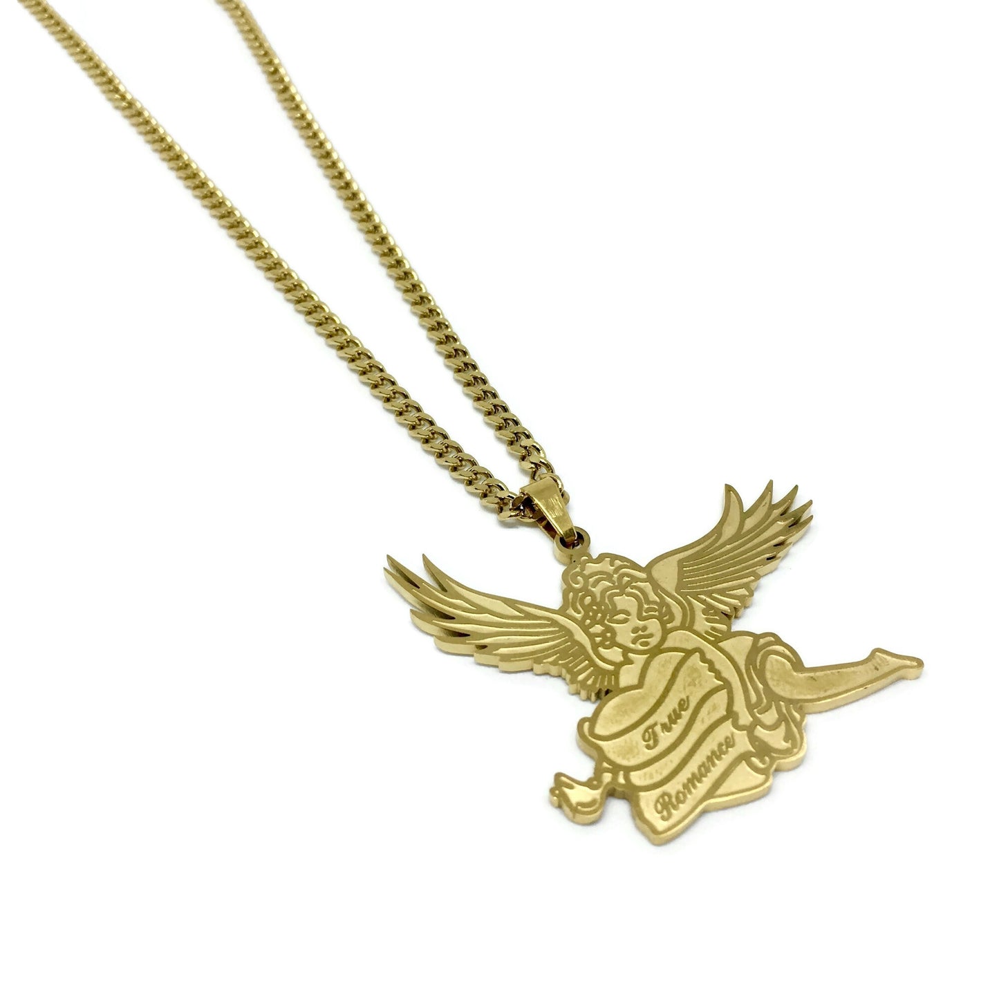 True Romance Cherub Tattoo Necklace