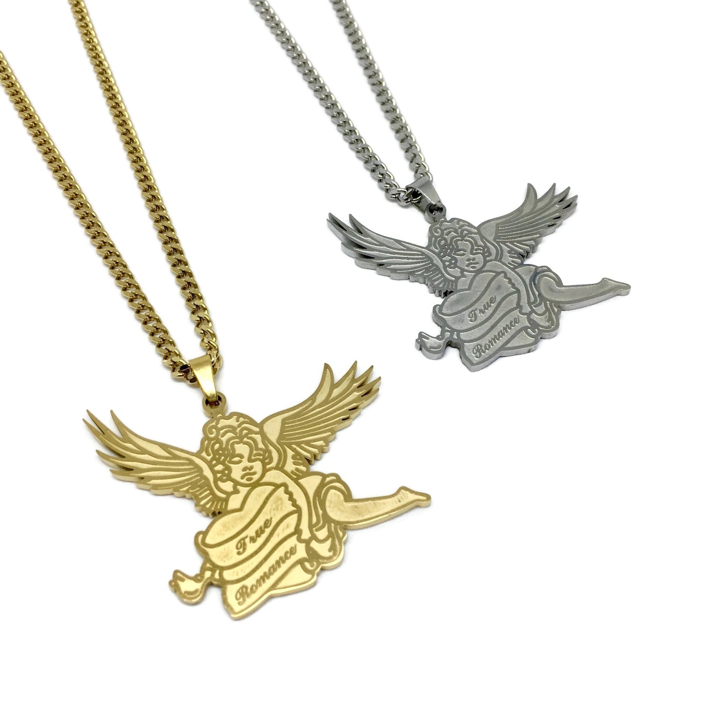 True Romance Cherub Tattoo Necklace