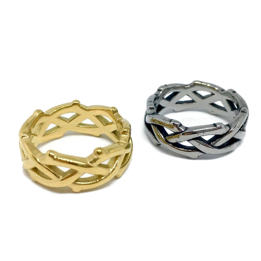 Barbed Wire Thorns Band Ring