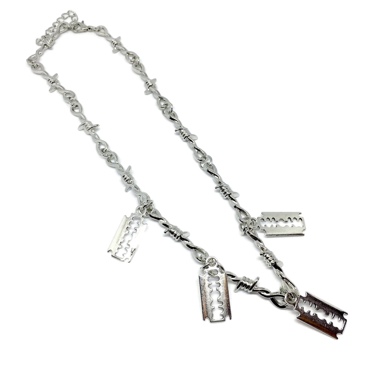 Barbed Wire Razor Blades Necklace
