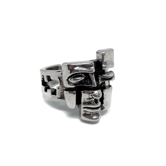 Abstract Opening Face Adjustable Ring