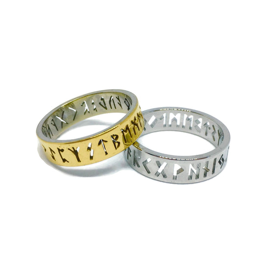 Nordic Runes Cutout Band Ring