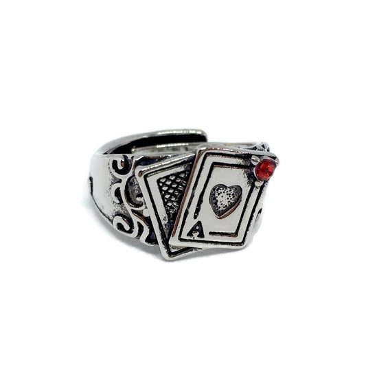 Ace of Spades Adjustable Ring