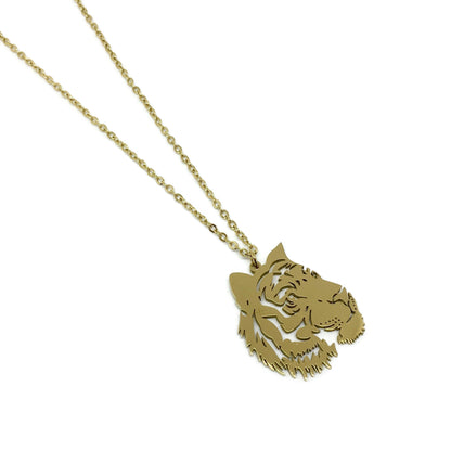 Tiger Outline Stainless Steel Necklace
