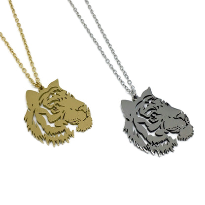 Tiger Outline Stainless Steel Necklace