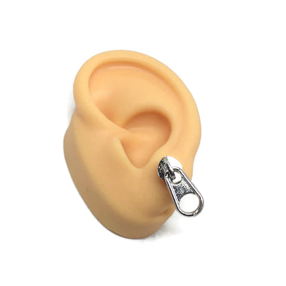 Zipper Silver Stud Earrings
