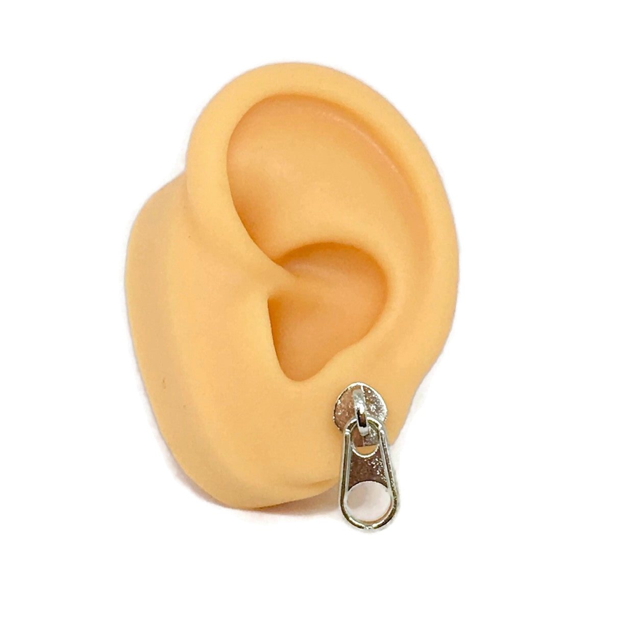 Zipper Silver Stud Earrings