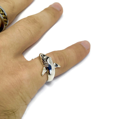 Great White Shark Band Ring