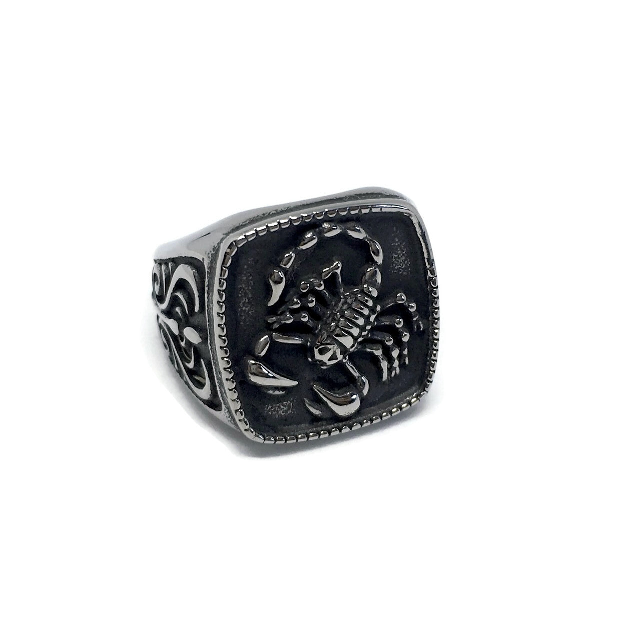 Scorpion Square Signet Ring