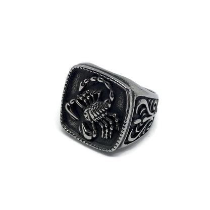 Scorpion Square Signet Ring