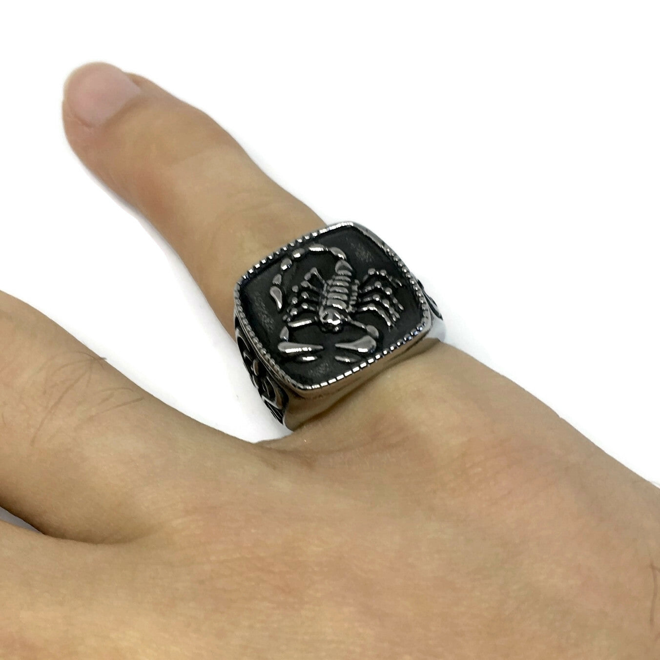 Scorpion Square Signet Ring