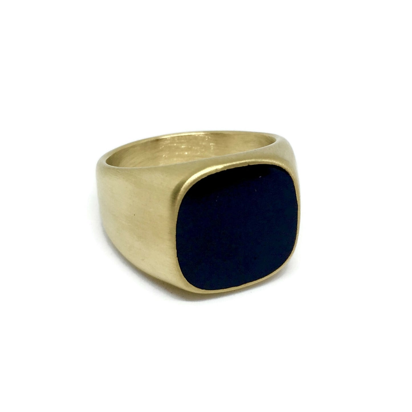 Onyx-Style Black Stone Ring