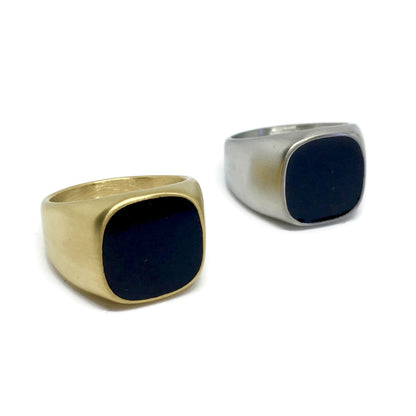 Onyx-Style Black Stone Ring