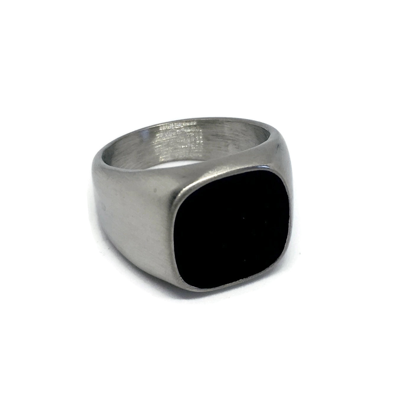 Onyx-Style Black Stone Ring