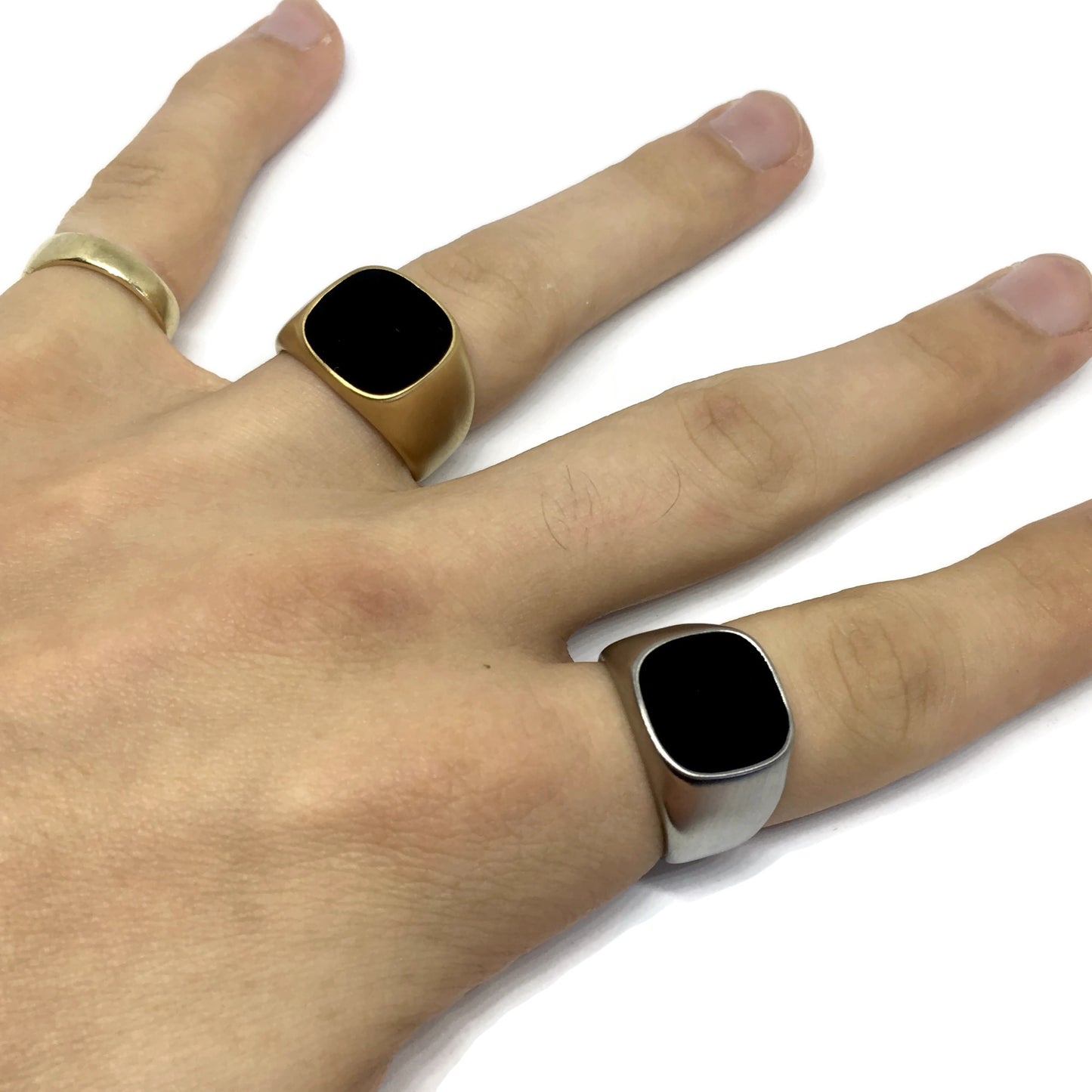 Onyx-Style Black Stone Ring