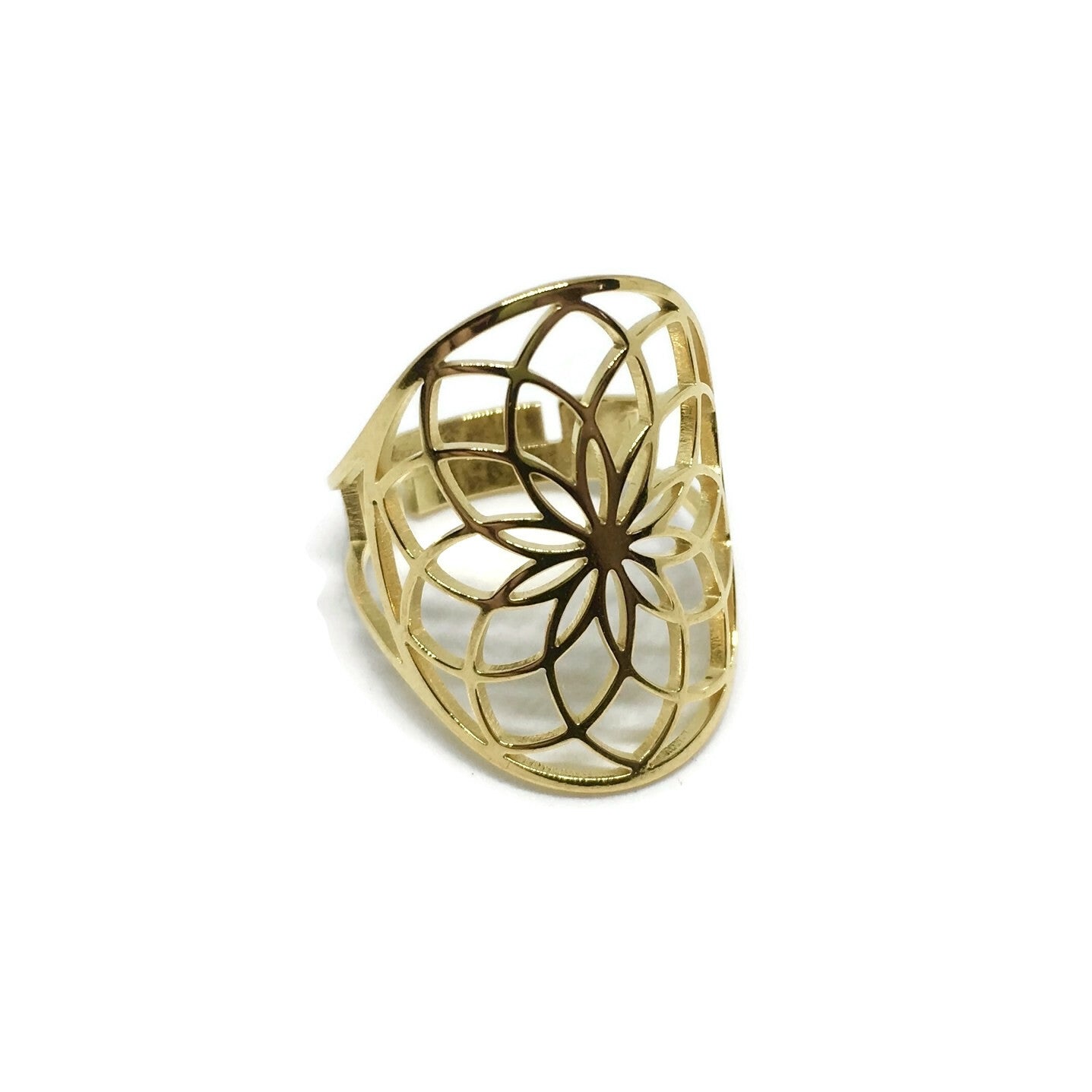 Flower Pattern Adjustable Ring