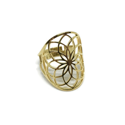 Flower Pattern Adjustable Ring