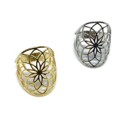 Flower Pattern Adjustable Ring