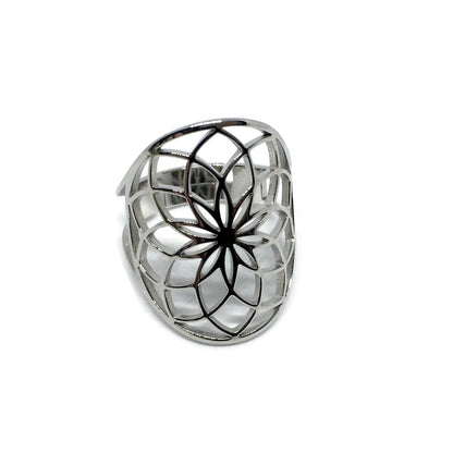 Flower Pattern Adjustable Ring