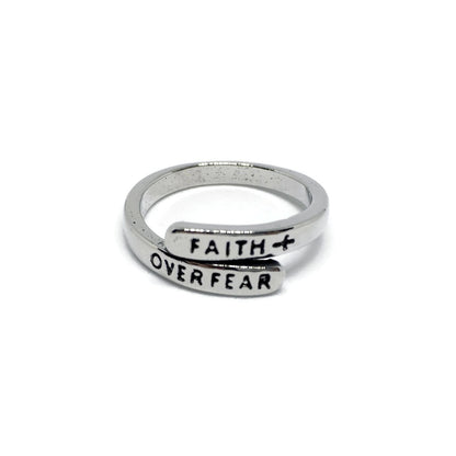 Faith Over Fear Adjustable Ring