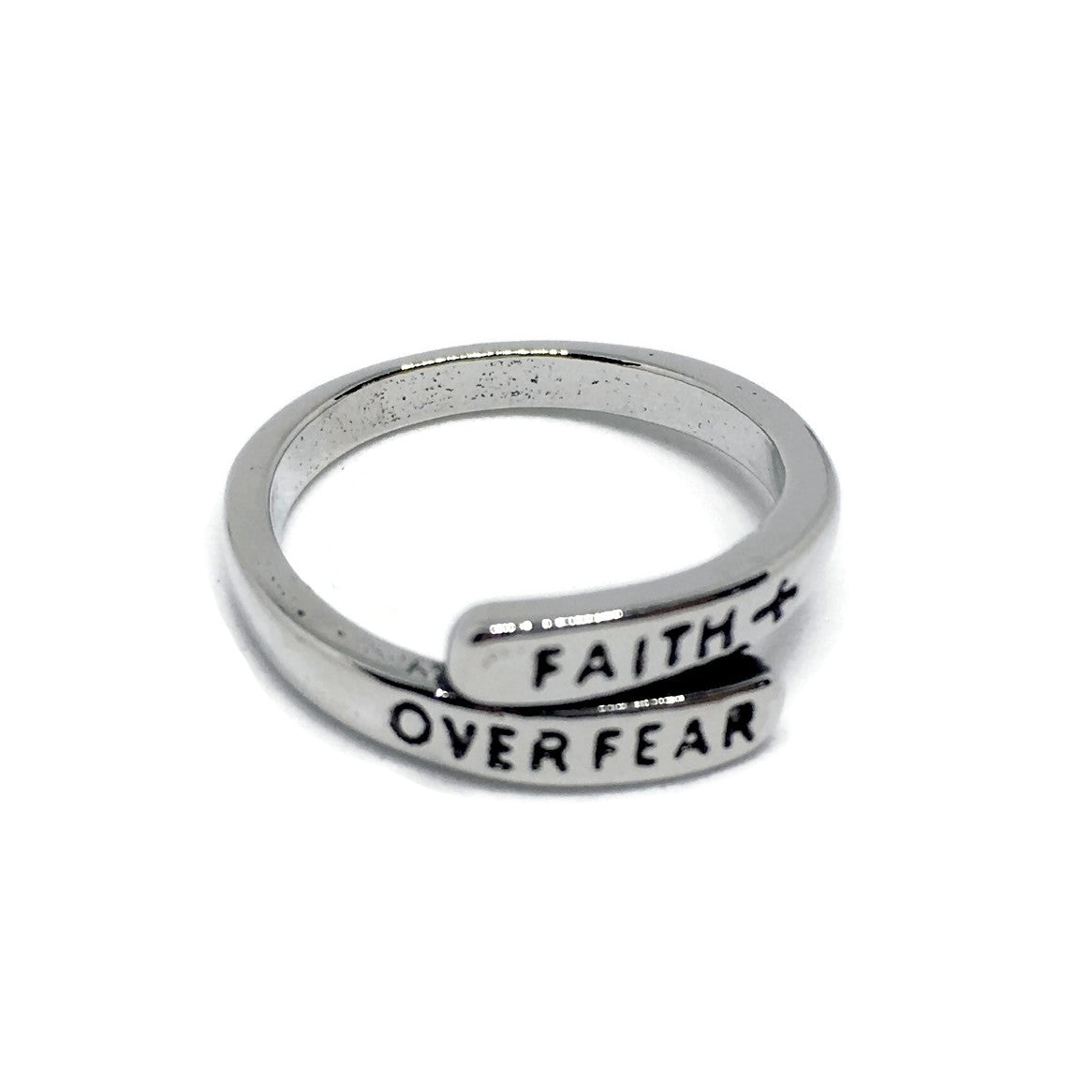 Faith Over Fear Adjustable Ring